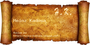 Heinz Kadosa névjegykártya